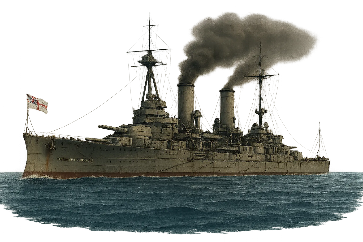 HMS Queen Elizabeth и эскадра на рейде